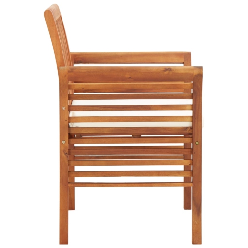 vidaXL Patio Dining Chair with Cushion Solid Acacia Wood