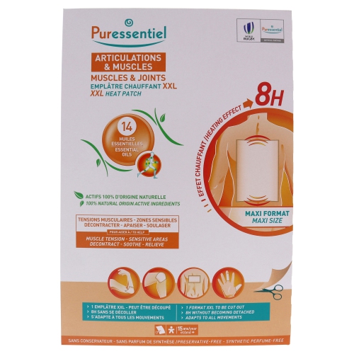 Muscles and Joints XXL Heat Patch by Puressentiel for Unisex - 2 Pc Patches