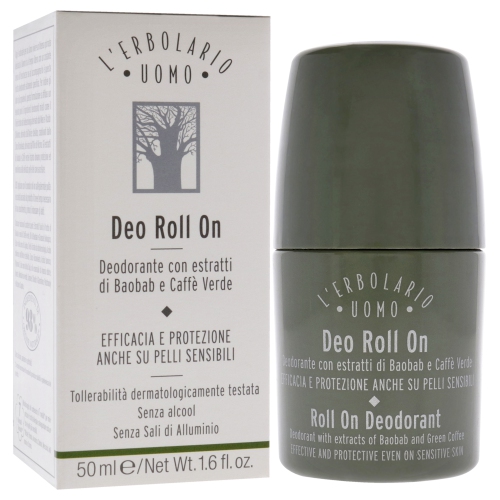 Uomo Roll On Deodorant by LErbolario for Men - 1.6 oz Deodorant Roll-On