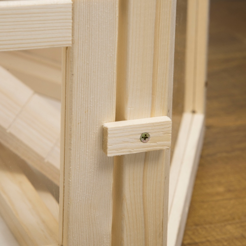 PawHut Wooden Large Hamster Cage Mouse Rats Small Animal Exercise Play House 3 Tier with Tray, Seesaws, Water Bottle, Activity Center