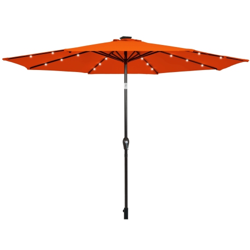 Parasol de patio extérieur de 10 pi avec lampes solaires LED brillantes
