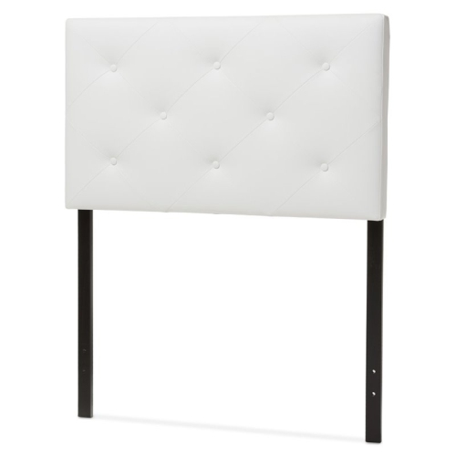 Bowery Hill Faux Leather Upholstered Twin Headboard in White