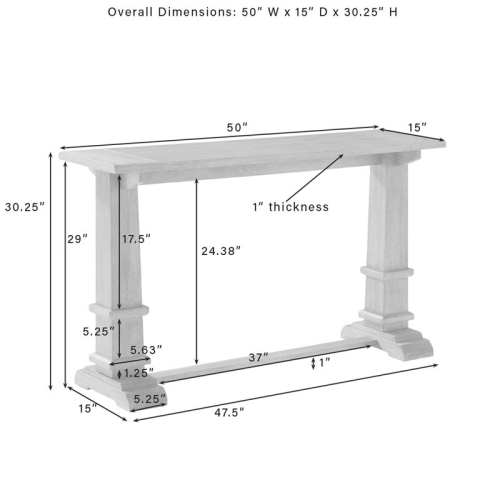 Crosley Furniture Joanna Modern Farmhouse Wood Console Table in Rustic Brown