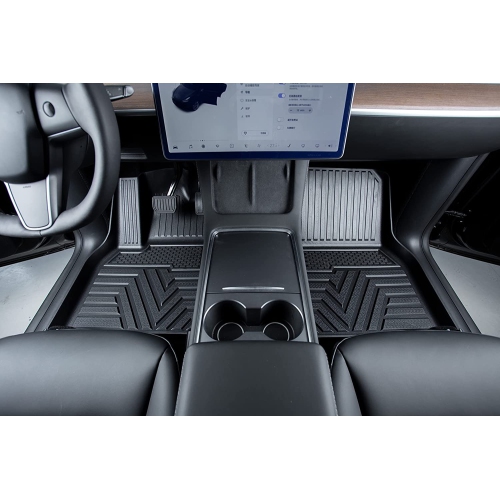 KUNOVA TPE Floor Mat comptible with Tesla Model Y 2021 2022 Full Cover 3D Mat, All Weather Floor Mats