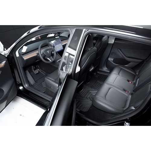 KUNOVA TPE Floor Mat comptible with Tesla Model Y 2021 2022 Full Cover 3D Mat, All Weather Floor Mats