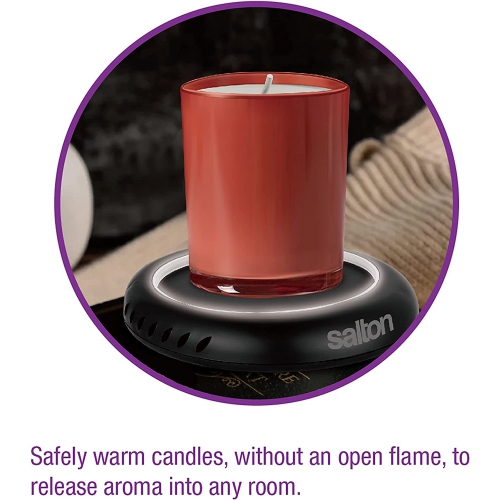 Salton SMW2094BKW - Mug Warmer for Coffee, Tea, Scented Candle or Wax with LED Lighting, Black