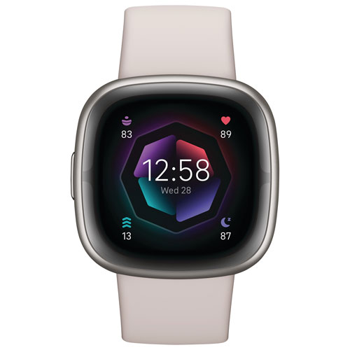 Fitbit Sense 2 Smartwatch with Heart Rate Monitor - Lunar White