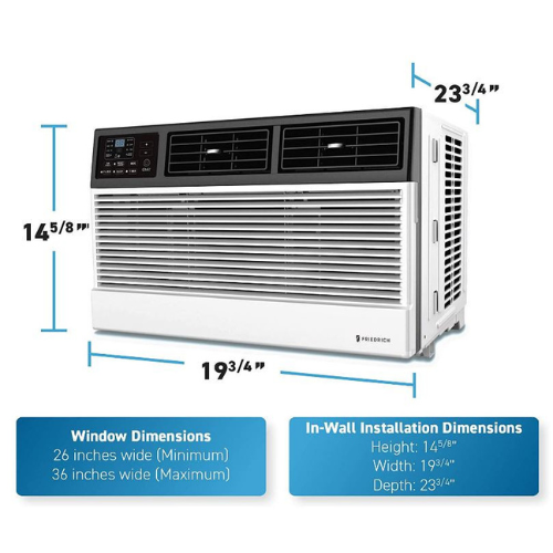 Friedrich CCW08B10B – climatiseur de fenêtre intelligent Chill premier, Wi-Fi mobile, blanc, capacité de refroidissement (800.