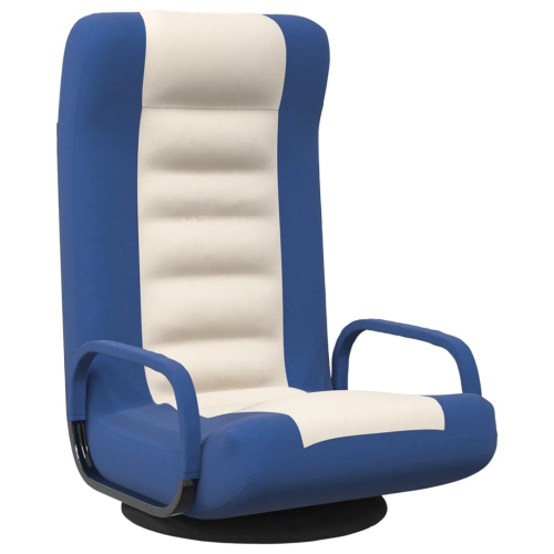 Fauteuil pivotant VidaXL, tissu bleu et crème