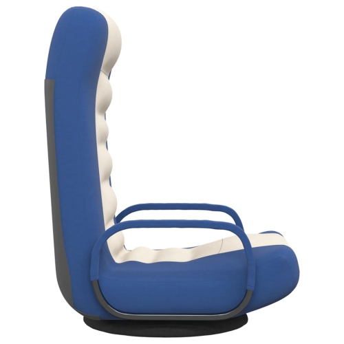 Fauteuil pivotant VidaXL, tissu bleu et crème