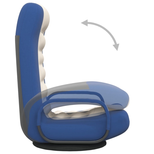Fauteuil pivotant VidaXL, tissu bleu et crème