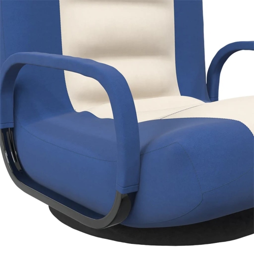 Fauteuil pivotant VidaXL, tissu bleu et crème