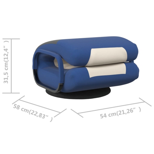 Fauteuil pivotant VidaXL, tissu bleu et crème