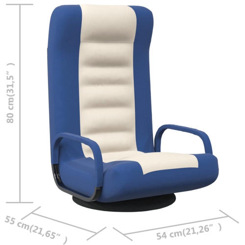 Fauteuil pivotant VidaXL, tissu bleu et crème