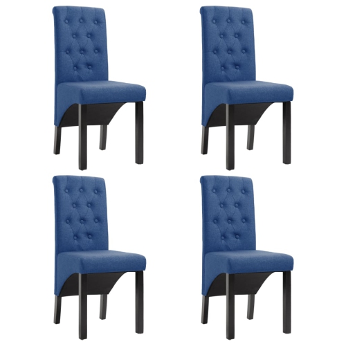 VIDAXL  Dining Chairs 4 PCs Fabric In Blue