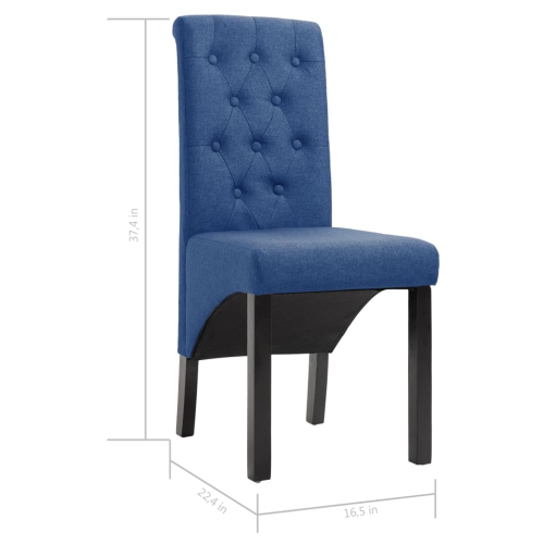 vidaXL Dining Chairs 4 pcs Blue Fabric