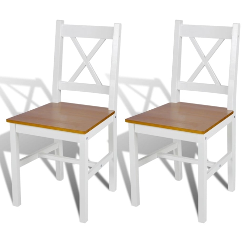 VIDAXL  Dining Chairs 2 PCs Pinewood In White