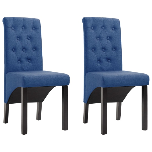VIDAXL  Dining Chairs 2 PCs Fabric In Blue