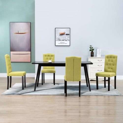 VIDAXL  Dining Chairs 4 PCs Fabric In Green