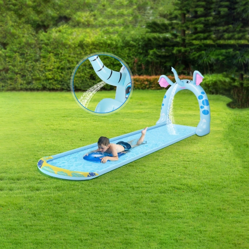 16ft Inflatable Elephant Arch Sprayer Slide Outdoor Kids Water Toy