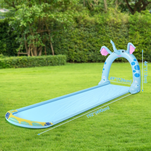 16ft Inflatable Elephant Arch Sprayer Slide Outdoor Kids Water Toy
