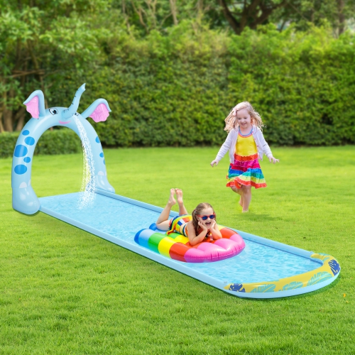16ft Inflatable Elephant Arch Sprayer Slide Outdoor Kids Water Toy