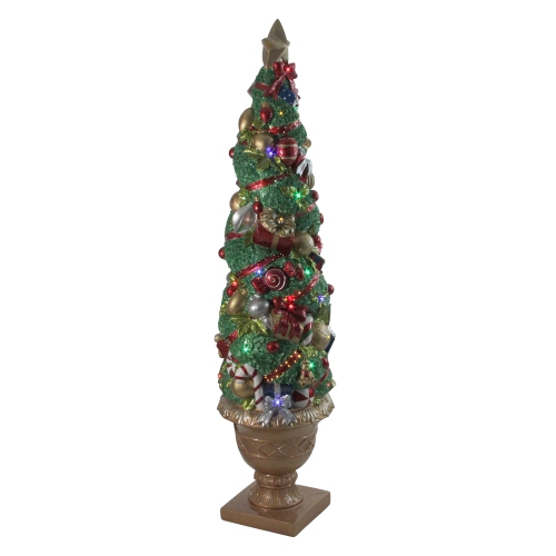 5' Prelit Fiber Optic LED Topiary Outdoor Artificial Christmas Tree