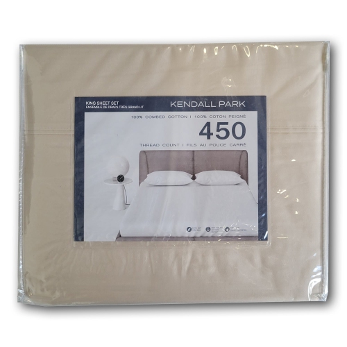 Cotton House - 100% Cotton Sheet Set, 450 Thread Count, King Size, Beige