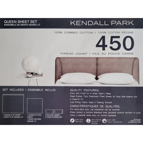 Cotton House - 100% Cotton Sheet Set, 450 Thread Count, Queen Size, Charcoal