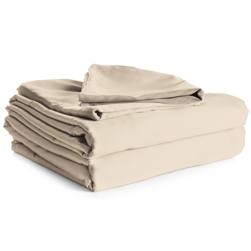 COTTON HOUSE  - 100% Cotton Sheet Set, 450 Thread Count, Queen Size In Beige