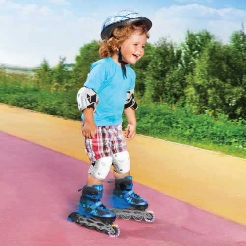 Rugged Racers Roller et patin à glace réglables et convertibles pour enfants, petit, bleu