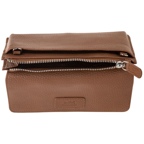 Mancini Pebble RFID Genuine Leather Bi-fold Wallet - Camel