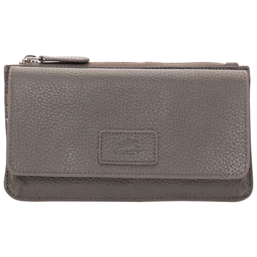 Mancini Pebble RFID Genuine Leather Bi-fold Wallet - Grey