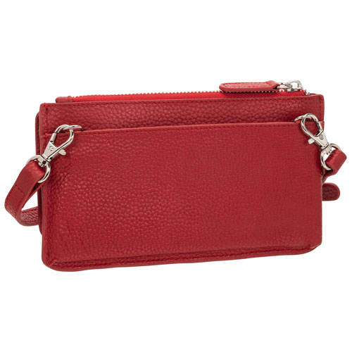 Mancini Pebble RFID Genuine Leather Bi-fold Wallet - Red