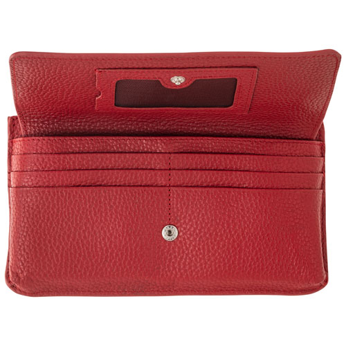 Mancini Pebble RFID Genuine Leather Bi-fold Wallet - Red