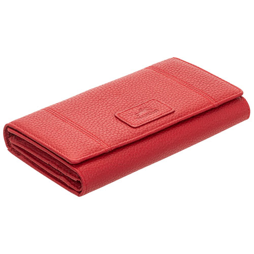 Pochette-portefeuille RFID à trois volets en cuir véritable Pebble de Mancini