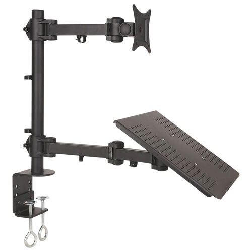 TygerClaw 13"-32" Monitor Desk Mount with Laptop Holder - Black