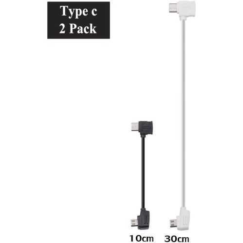 STARTRC Durable Micro USB to Type C USB Cable for DJI Mavic Mini/ Mavic 2 Pro/Zoom/Mavic Air/Mavic Pro/Platinum/Spark Data Cable 2Pack
