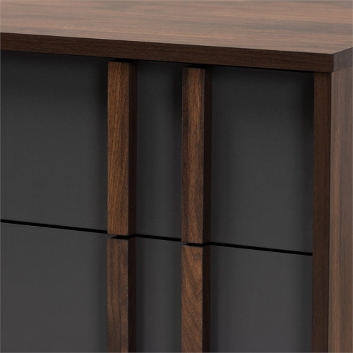 Baxton Studio Naoki Gray and Walnut Finished Wood 6-Drawer Bedroom Dresser