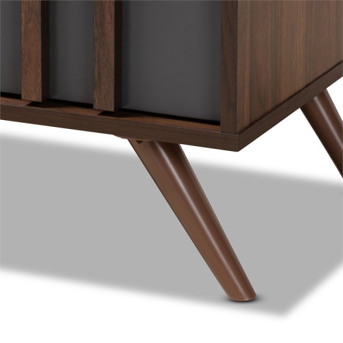 Baxton Studio Naoki Gray and Walnut Finished Wood 6-Drawer Bedroom Dresser