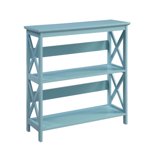 Convenience Concepts Oxford Three-Tier Bookcase in Mint Green Wood Finish