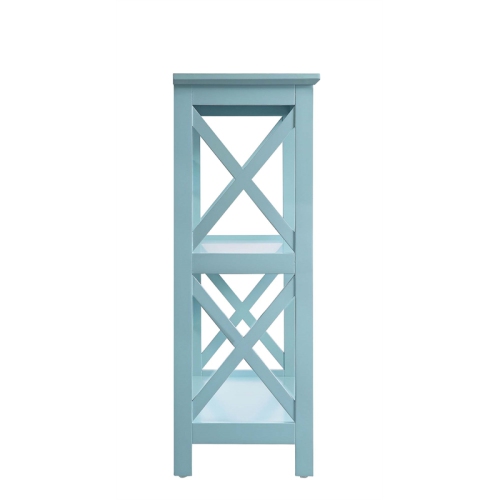 Convenience Concepts Oxford Three-Tier Bookcase in Mint Green Wood Finish