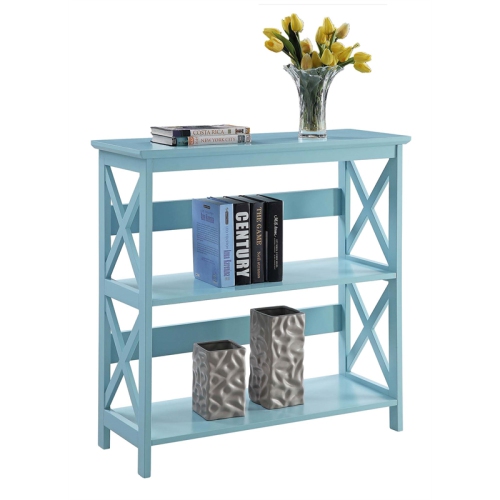 Convenience Concepts Oxford Three-Tier Bookcase in Mint Green Wood Finish