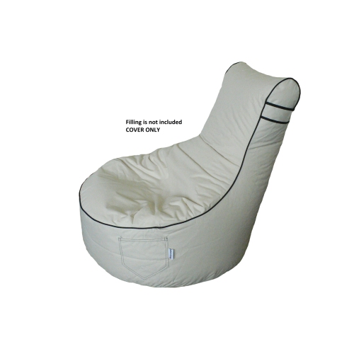 Image 1 of 1.. Boscoman - Adult Indoor/Outdoor Beanbag Chair - Beige COVER ONLY - 96073062