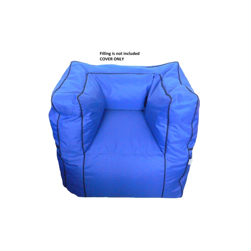 Image 1 of 1.. Boscoman - Adult Indoor/Outdoor Beanbag Chair - Blue COVER ONLY - 96069082