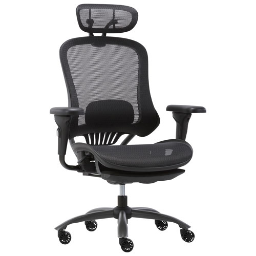 Fauteuil de bureau en tissu maillé à dossier haut de TygerClaw - Noir
