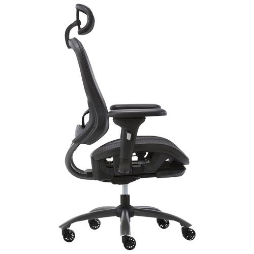 Fauteuil de bureau en tissu maillé à dossier haut de TygerClaw - Noir