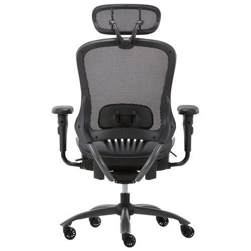 Fauteuil de bureau en tissu maillé à dossier haut de TygerClaw - Noir