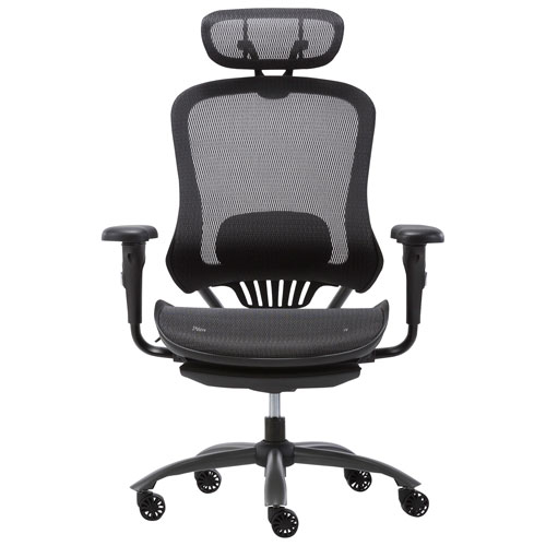 Fauteuil de bureau en tissu maillé à dossier haut de TygerClaw - Noir