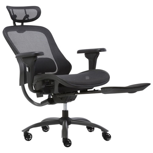 Fauteuil de bureau en tissu maillé à dossier haut de TygerClaw - Noir